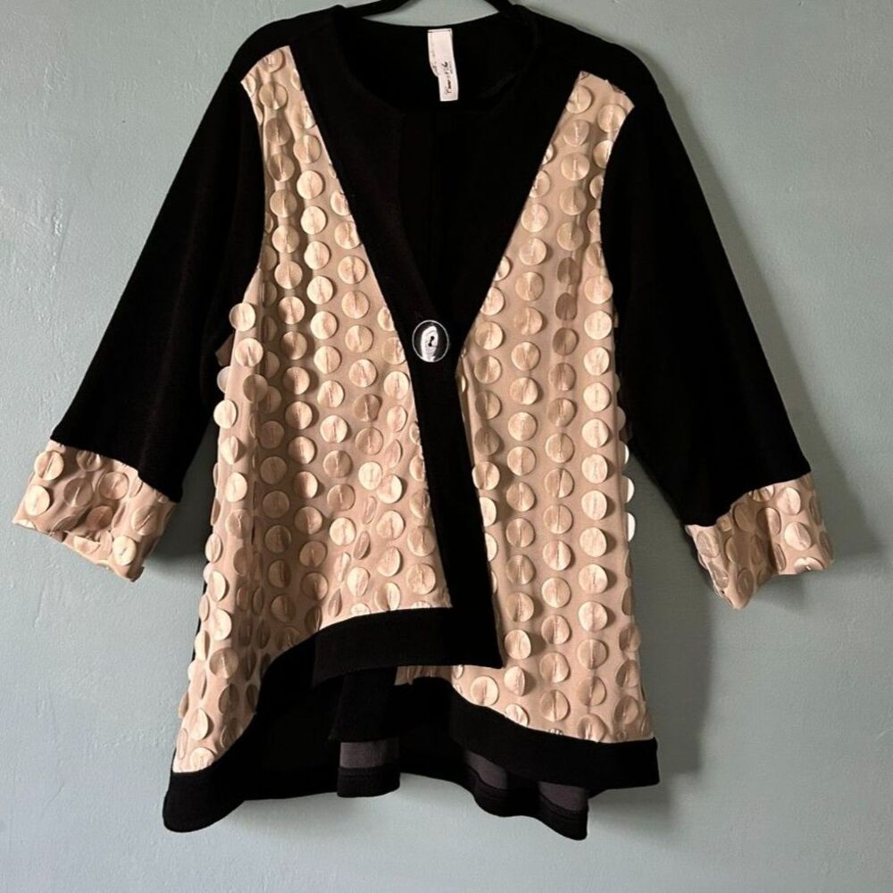 Come n See Modernist Art-to-Wear Polka Lace Modernist Jacket IC Connie size 1xl
